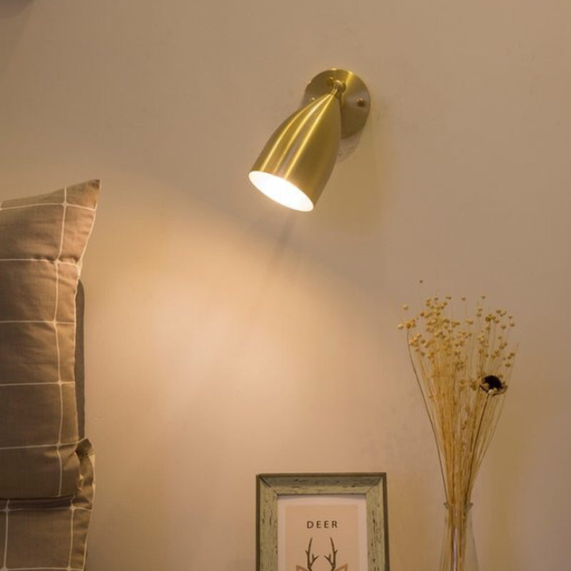 Skørter | 4"/7.5"/12" W 1 Bulb Wall Lamp Modern Style Tapered/Drum/Oval Brass Indoor Wall-Mounted Lighting in Gold
