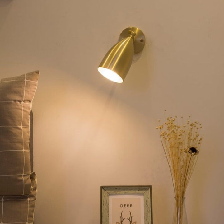 Skørter | 4"/7.5"/12" W 1 Bulb Wall Lamp Modern Style Tapered/Drum/Oval Brass Indoor Wall-Mounted Lighting in Gold