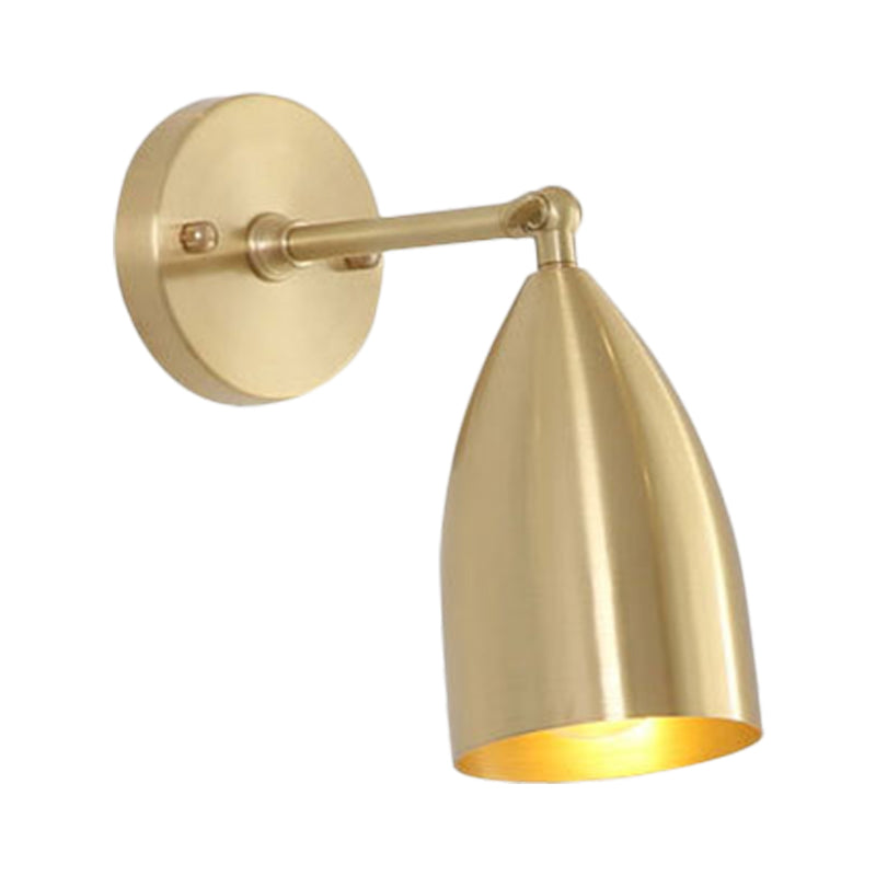 Skørter | 4"/7.5"/12" W 1 Bulb Wall Lamp Modern Style Tapered/Drum/Oval Brass Indoor Wall-Mounted Lighting in Gold