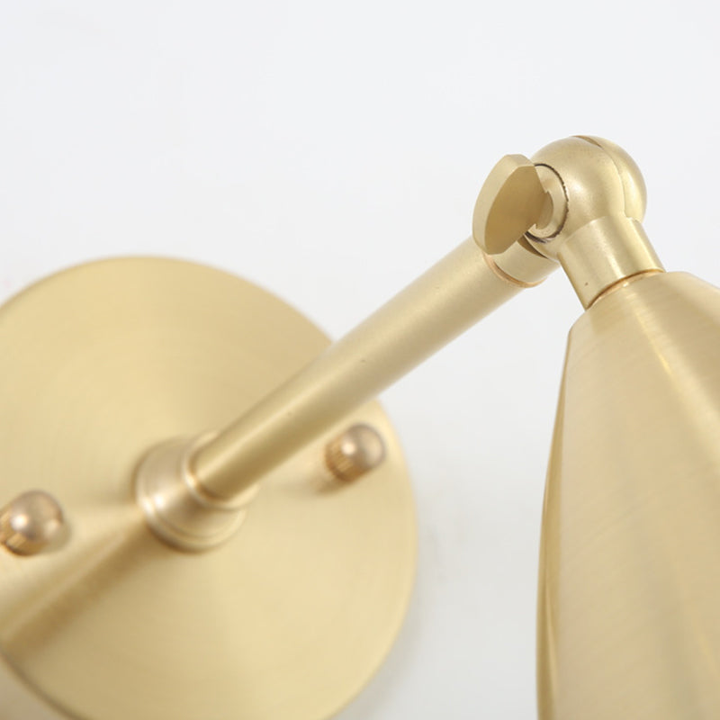 Skørter | 4"/7.5"/12" W 1 Bulb Wall Lamp Modern Style Tapered/Drum/Oval Brass Indoor Wall-Mounted Lighting in Gold