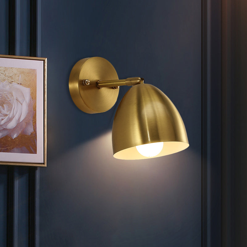 Skørter | 4"/7.5"/12" W 1 Bulb Wall Lamp Modern Style Tapered/Drum/Oval Brass Indoor Wall-Mounted Lighting in Gold