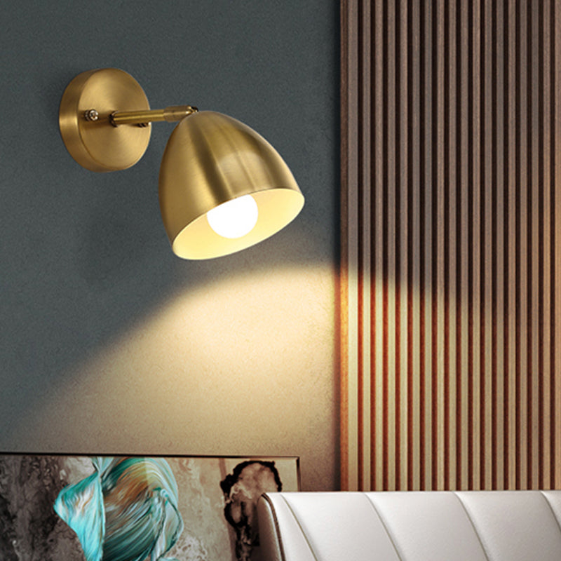 Skørter | 4"/7.5"/12" W 1 Bulb Wall Lamp Modern Style Tapered/Drum/Oval Brass Indoor Wall-Mounted Lighting in Gold