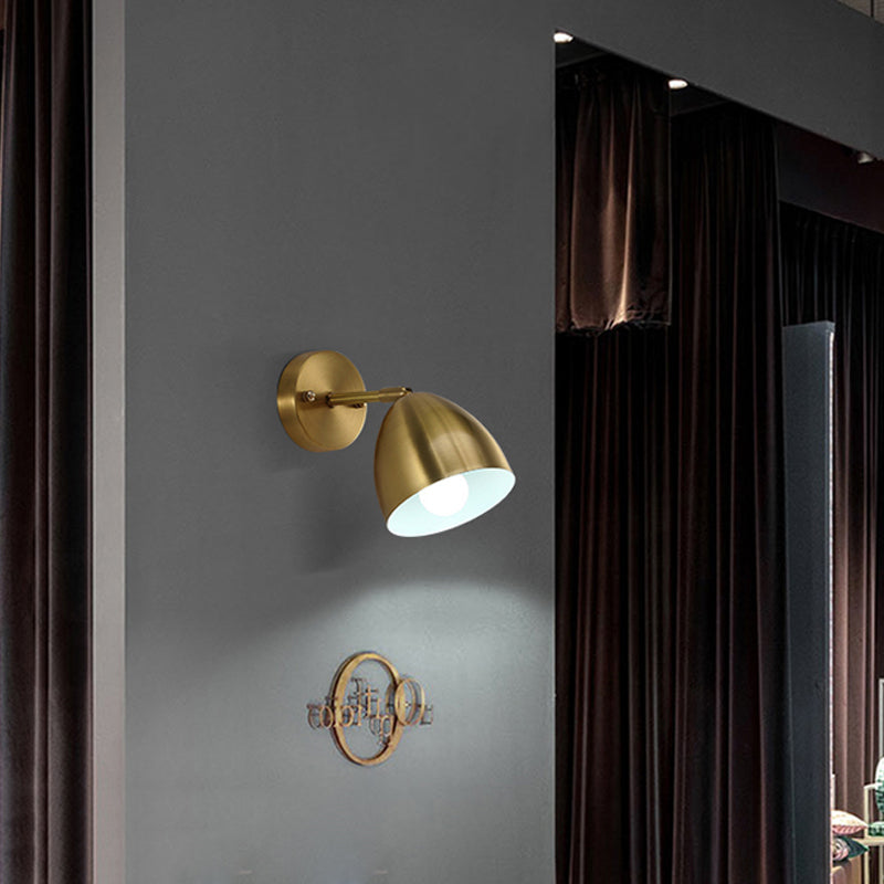 Skørter | 4"/7.5"/12" W 1 Bulb Wall Lamp Modern Style Tapered/Drum/Oval Brass Indoor Wall-Mounted Lighting in Gold
