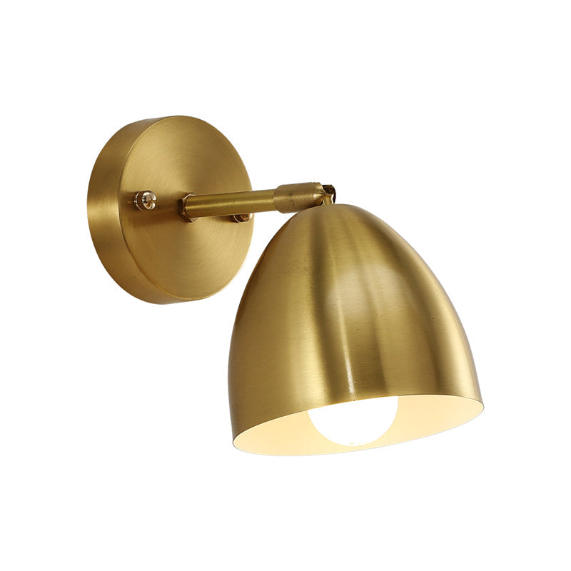 Skørter | 4"/7.5"/12" W 1 Bulb Wall Lamp Modern Style Tapered/Drum/Oval Brass Indoor Wall-Mounted Lighting in Gold