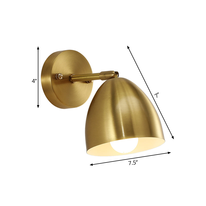 Skørter | 4"/7.5"/12" W 1 Bulb Wall Lamp Modern Style Tapered/Drum/Oval Brass Indoor Wall-Mounted Lighting in Gold