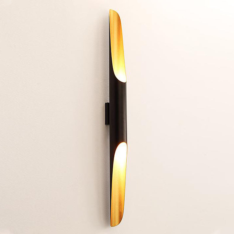 Lisslune | 23.5"/27.5" Width Pipe Wall Light Modern Metallic 1/2-Light Black Wall Lighting for Living Room