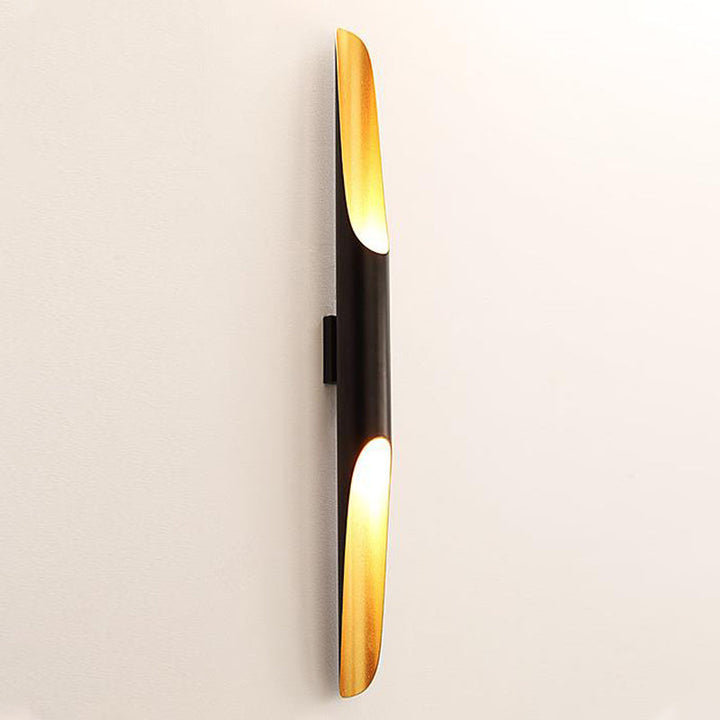 Lisslune | 23.5"/27.5" Width Pipe Wall Light Modern Metallic 1/2-Light Black Wall Lighting for Living Room