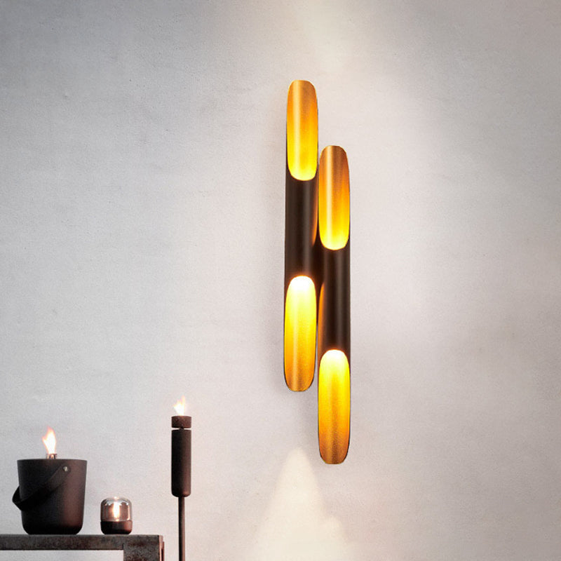 Lisslune | 23.5"/27.5" Width Pipe Wall Light Modern Metallic 1/2-Light Black Wall Lighting for Living Room