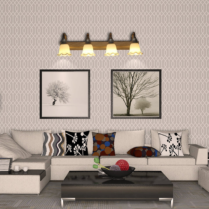 Skørter | 1/2/3-Head Wall Lamp Traditional Style Petal Shade Frosted Glass and Metal Wall Lamp in Copper/White