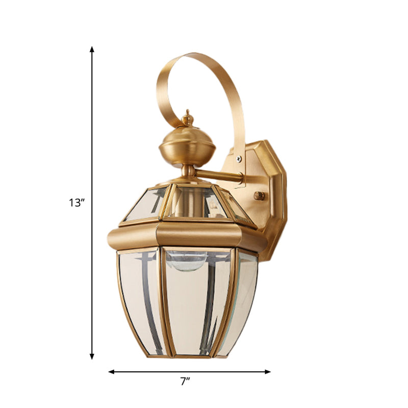 Skørter | Traditional Urn Wall Lamp Metal 1 Lamp Wall Mounted Lighting in Brass for Dining Room