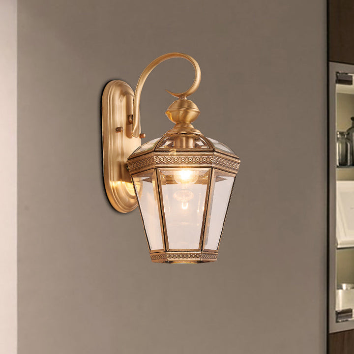Skørter | 6"/7.5" Width Conical Wall Lamp Traditional Metal 1 Head Brass Wall Light Fixture for Living Room