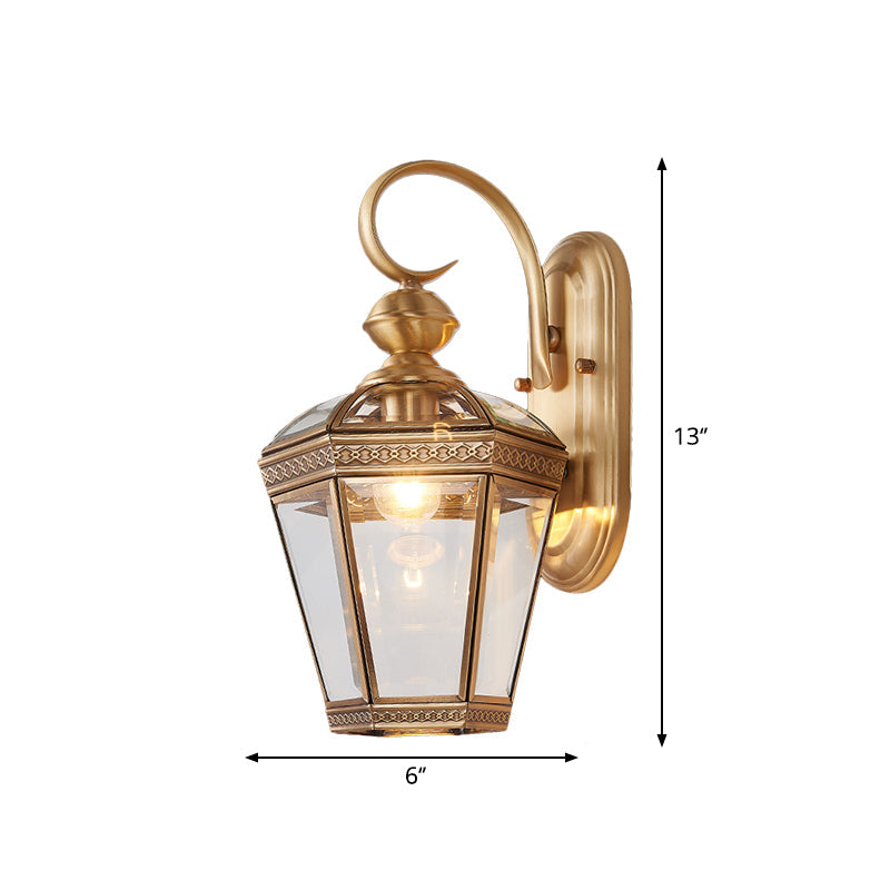 Skørter | 6"/7.5" Width Conical Wall Lamp Traditional Metal 1 Head Brass Wall Light Fixture for Living Room