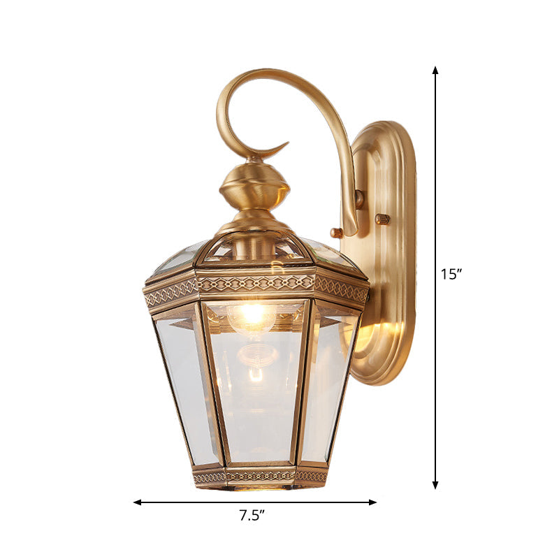 Skørter | 6"/7.5" Width Conical Wall Lamp Traditional Metal 1 Head Brass Wall Light Fixture for Living Room