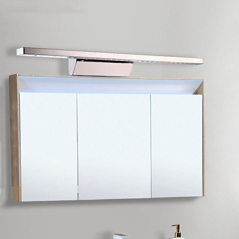 Lisslune | Rectangular Interior Mirror Light Stainless Steel 16"/19.5" W LED Modern Wall-Mounted Light in Chrome, Warm/White Lighting