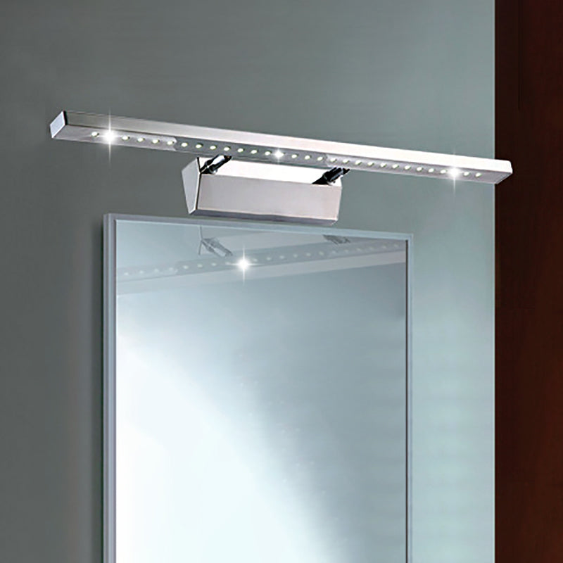 Lisslune | Rectangular Interior Mirror Light Stainless Steel 16"/19.5" W LED Modern Wall-Mounted Light in Chrome, Warm/White Lighting