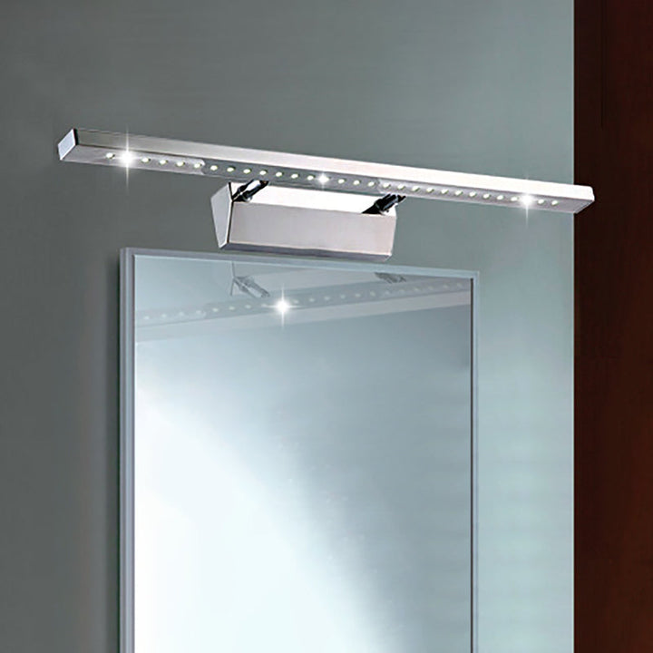 Lisslune | Rectangular Interior Mirror Light Stainless Steel 16"/19.5" W LED Modern Wall-Mounted Light in Chrome, Warm/White Lighting