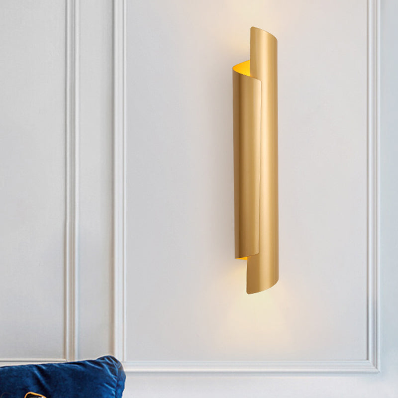 Skørter | Black/White/Gold curved wall lamp modernist iron 2-light wall sconce, 16"/21.5"/29.5" wide