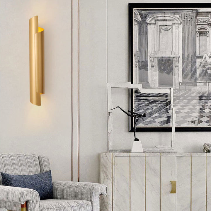 Skørter | Black/White/Gold curved wall lamp modernist iron 2-light wall sconce, 16"/21.5"/29.5" wide