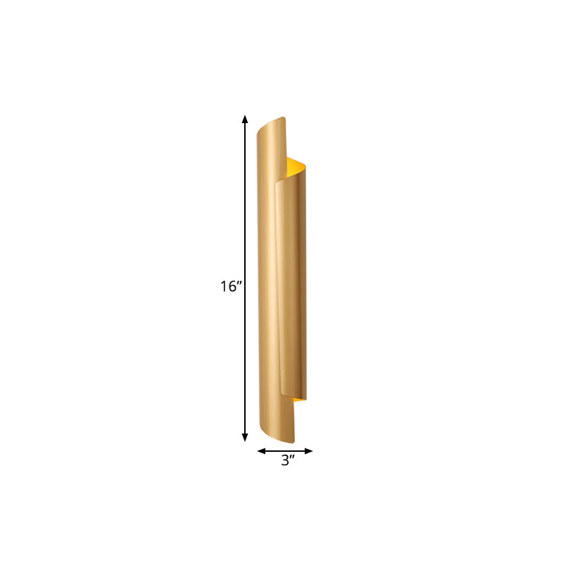 Skørter | Black/White/Gold curved wall lamp modernist iron 2-light wall sconce, 16"/21.5"/29.5" wide