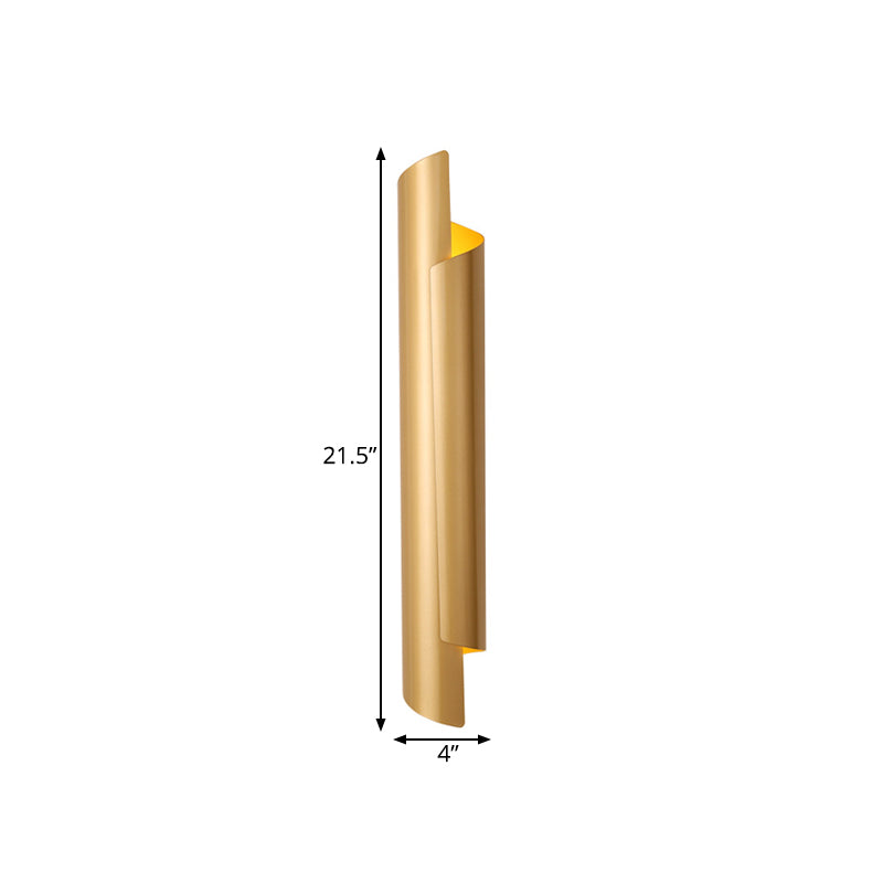 Skørter | Black/White/Gold curved wall lamp modernist iron 2-light wall sconce, 16"/21.5"/29.5" wide
