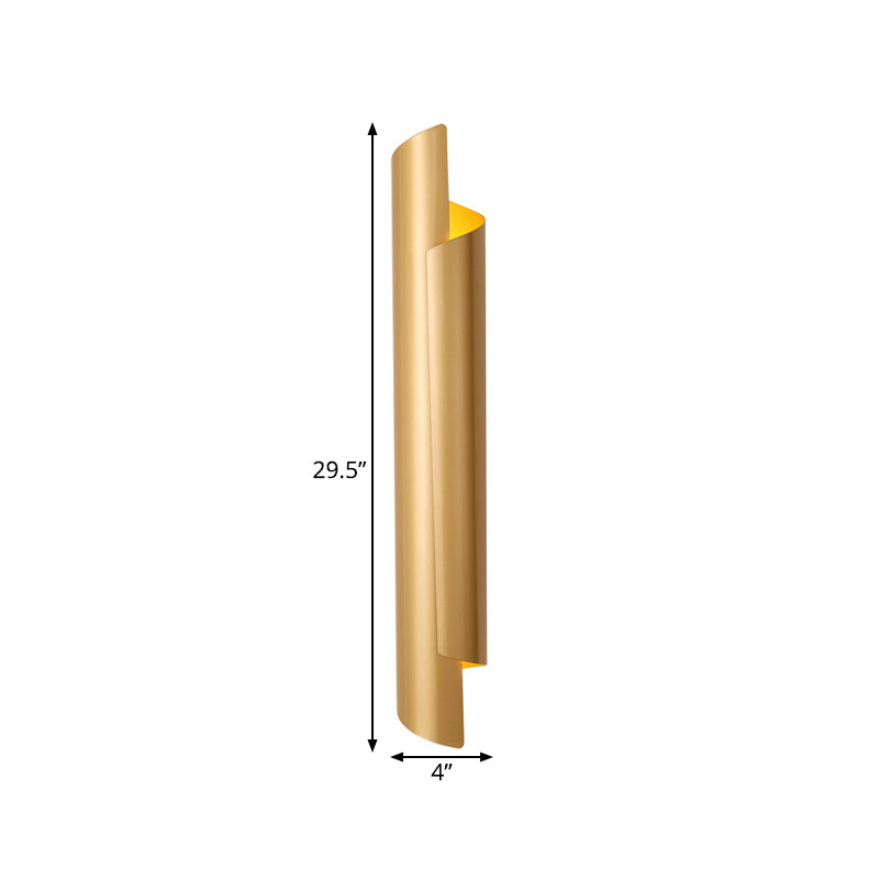 Skørter | Black/White/Gold curved wall lamp modernist iron 2-light wall sconce, 16"/21.5"/29.5" wide