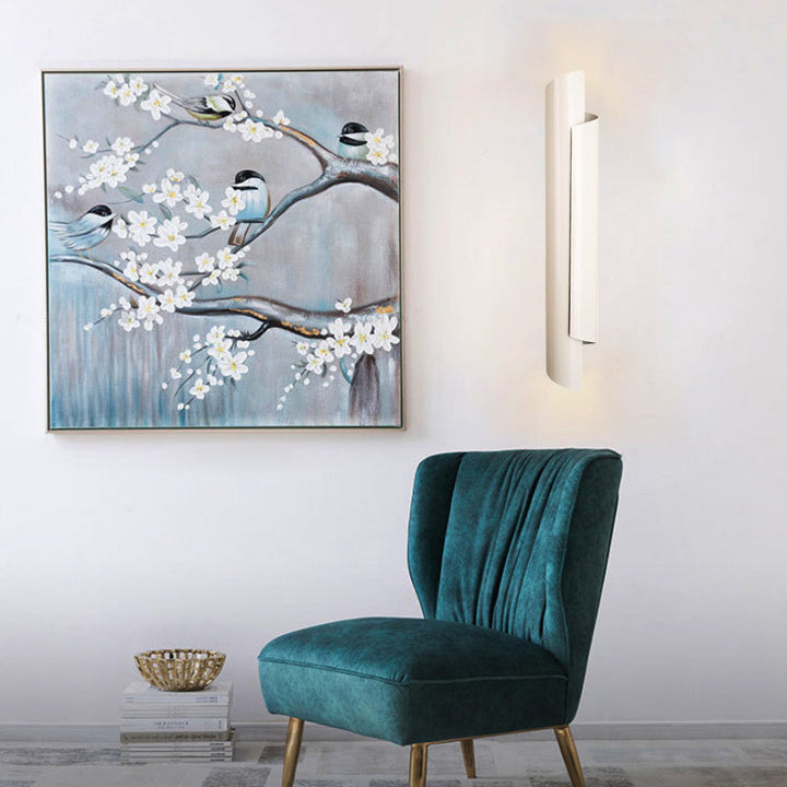 Skørter | Black/White/Gold curved wall lamp modernist iron 2-light wall sconce, 16"/21.5"/29.5" wide