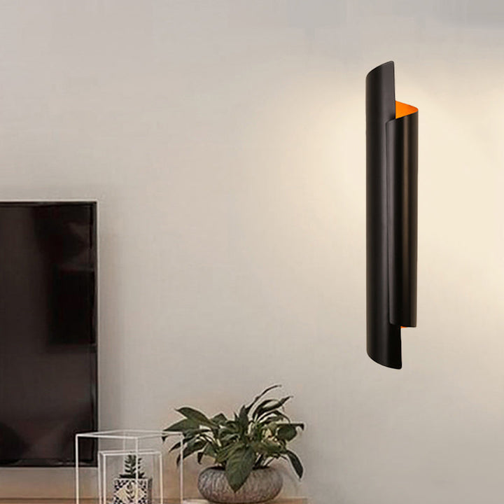 Skørter | Black/White/Gold curved wall lamp modernist iron 2-light wall sconce, 16"/21.5"/29.5" wide