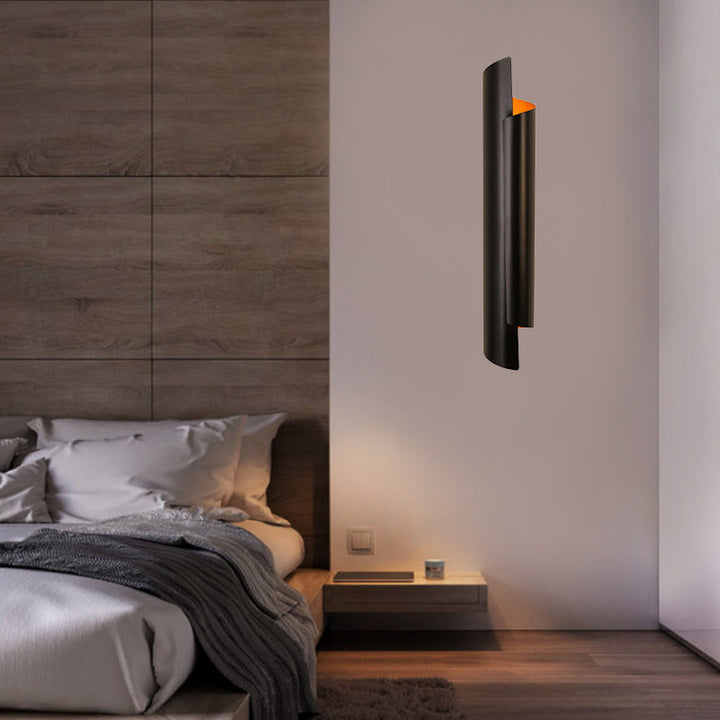 Skørter | Black/White/Gold curved wall lamp modernist iron 2-light wall sconce, 16"/21.5"/29.5" wide