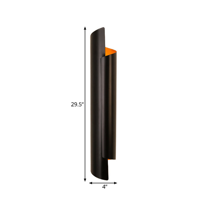 Skørter | Black/White/Gold curved wall lamp modernist iron 2-light wall sconce, 16"/21.5"/29.5" wide