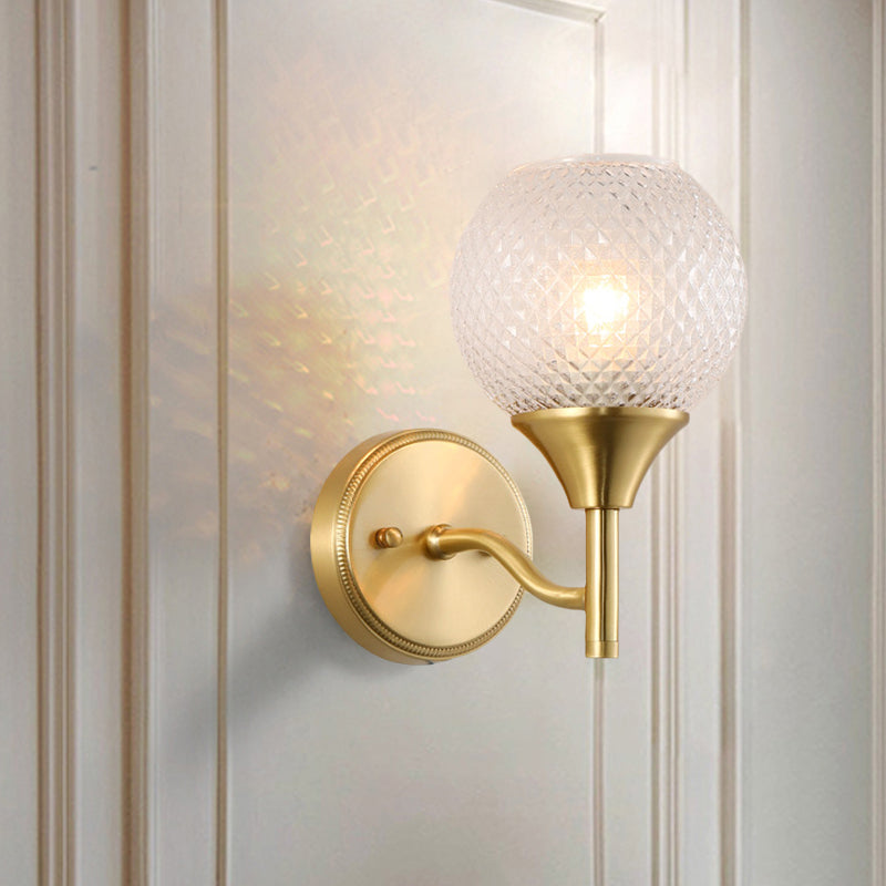 Lisslune | Spherical prism glass wall lamp minimalist single light brass wall lamp