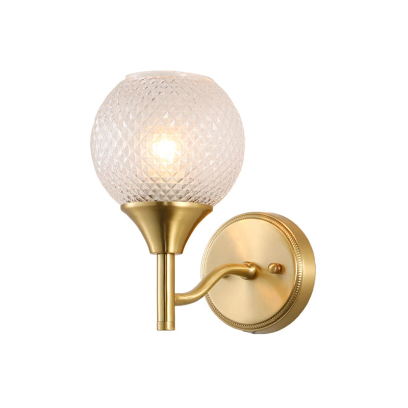 Lisslune | Spherical prism glass wall lamp minimalist single light brass wall lamp
