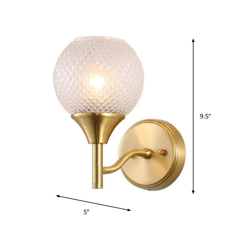 Lisslune | Spherical prism glass wall lamp minimalist single light brass wall lamp