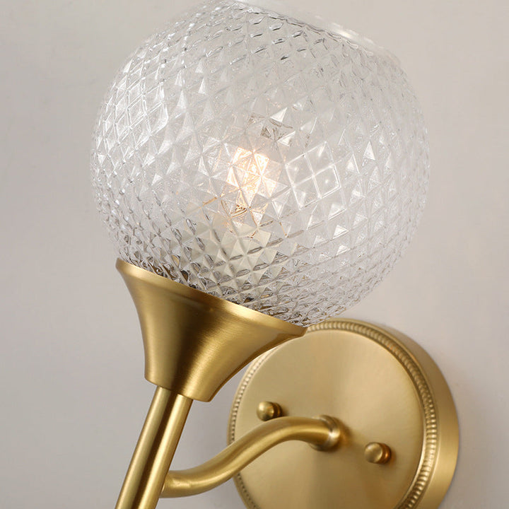 Lisslune | Spherical prism glass wall lamp minimalist single light brass wall lamp