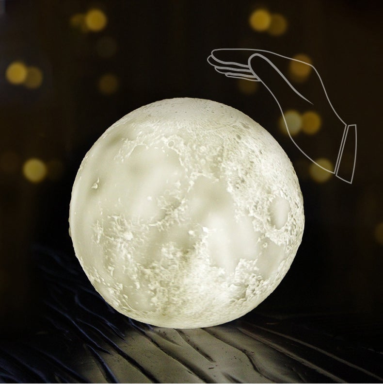 Lisslune | Creative Mini Rechargeable 3D Printed Moon 1-Light LED Table Lamp