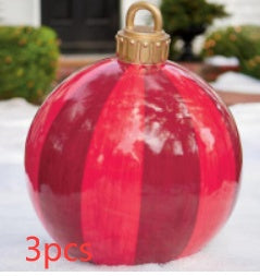 Lisslune | Inflatable Christmas Ball Outdoor Decoration 60cm – Weather Resistant PVC Christmas Decoration
