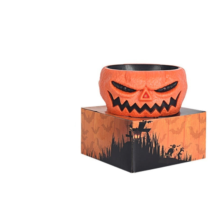 Lisslune | Halloween Candy Bowl – Motion Sensor Pumpkin Bowl with Skeleton Hand and Red Light Effects