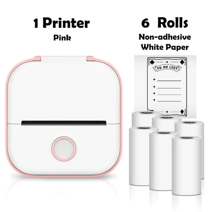 Lisslune | T02 Portable Mini Wireless Thermal Pocket Printer Self-Adhesive Stickers Used for DIY, Journal Stickers Portable Printer