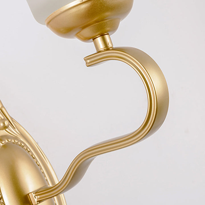 Skørter | Bell Opal Glass Wall Light Vintage Style 1/2-Head Hall Wall Mount Light in Gold