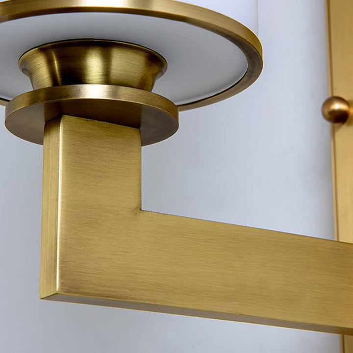 Skørter | Modernist Style Cylindrical Wall Lamp 1/2 Head Matt Glass Wall Light in Brass for Living Room