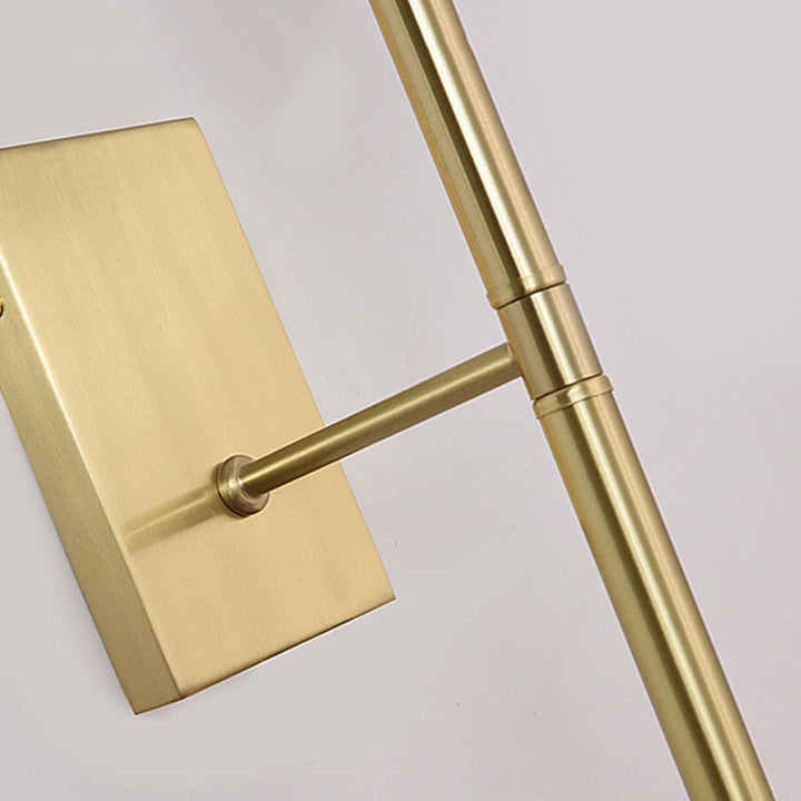 Skørter | Cylinder Bedroom Wall Lamp Wall Light in Modernist Style with White Glass 1/2-Head Brass Finish Wall Light with Pencil Arm