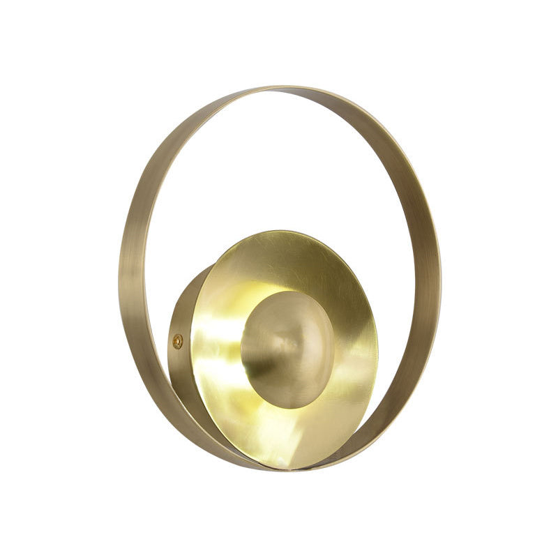 Skørter | Round Wall Lamp Colony Metal 1 Bulb Gold Wall Light for Living Room