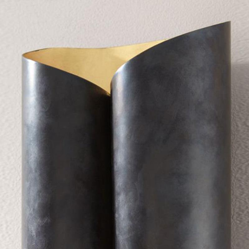 Skørter | 2-Light Scroll Wall Lamp Simple Black and Gold Iron Wall-Mounted Lighting Fixture