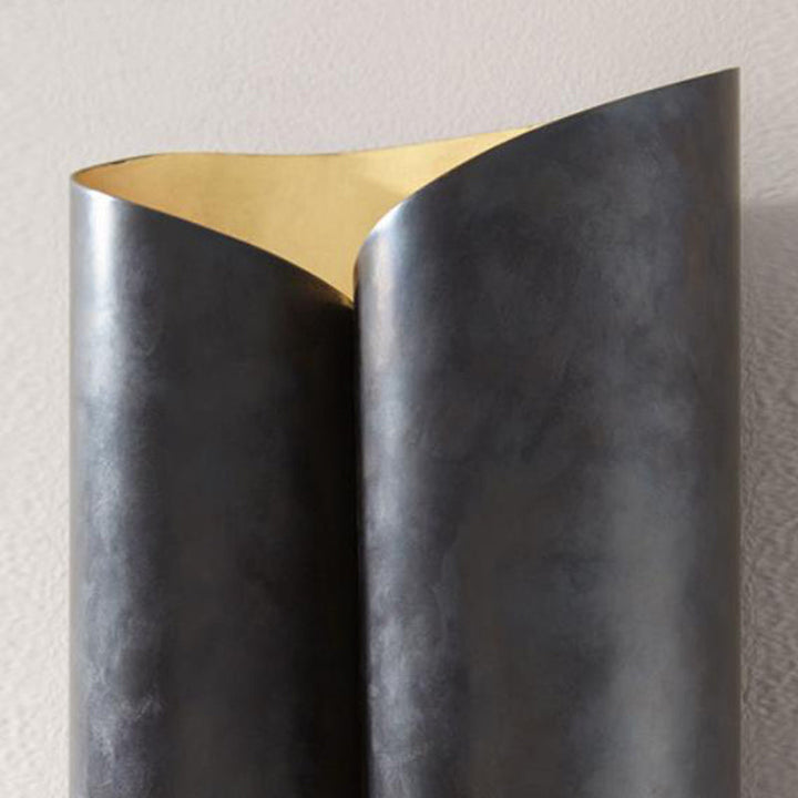 Skørter | 2-Light Scroll Wall Lamp Simple Black and Gold Iron Wall-Mounted Lighting Fixture