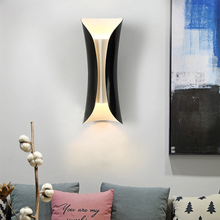 Skørter | Metal Black/White Wall Lamp Curved 2-Light Modernist Wall Light Fixture, 33cm/53cm/76cm H