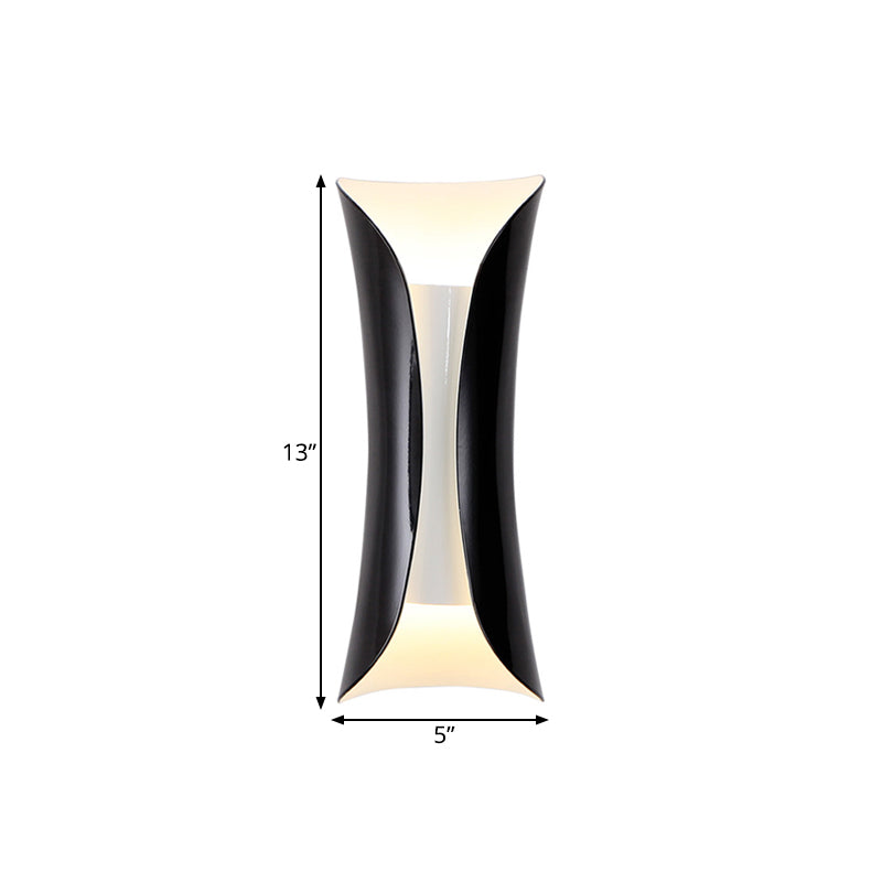Skørter | Metal Black/White Wall Lamp Curved 2-Light Modernist Wall Light Fixture, 33cm/53cm/76cm H
