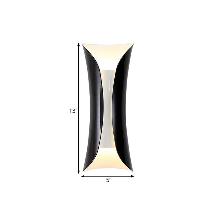 Skørter | Metal Black/White Wall Lamp Curved 2-Light Modernist Wall Light Fixture, 33cm/53cm/76cm H