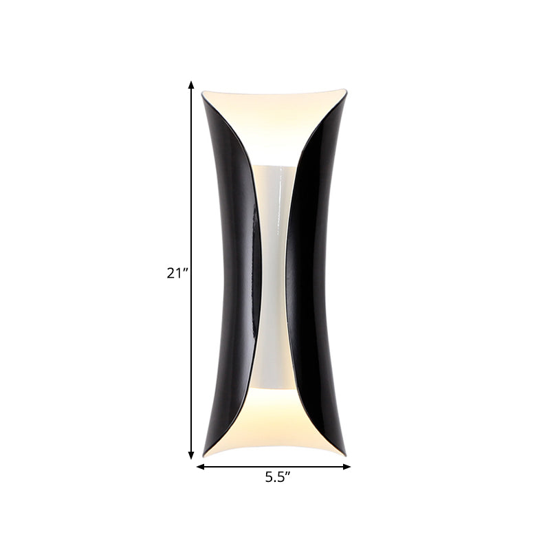 Skørter | Metal Black/White Wall Lamp Curved 2-Light Modernist Wall Light Fixture, 33cm/53cm/76cm H