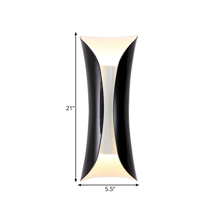 Skørter | Metal Black/White Wall Lamp Curved 2-Light Modernist Wall Light Fixture, 33cm/53cm/76cm H
