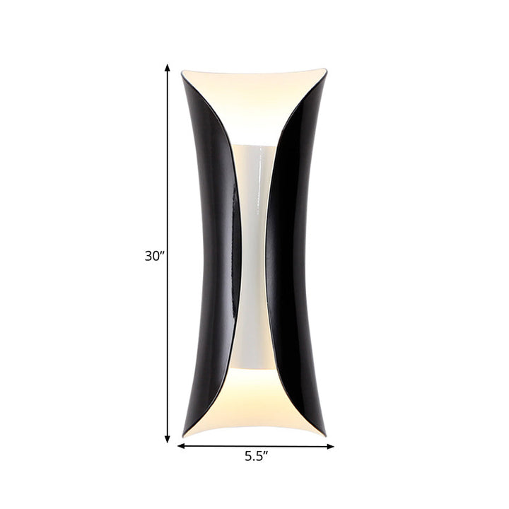 Skørter | Metal Black/White Wall Lamp Curved 2-Light Modernist Wall Light Fixture, 33cm/53cm/76cm H
