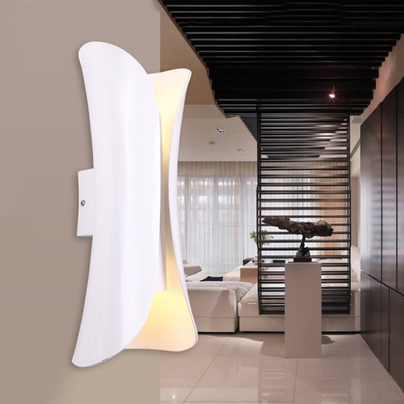 Skørter | Metal Black/White Wall Lamp Curved 2-Light Modernist Wall Light Fixture, 33cm/53cm/76cm H